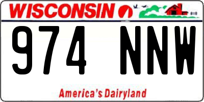 WI license plate 974NNW