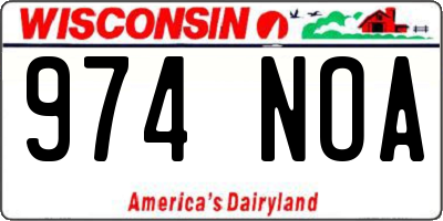 WI license plate 974NOA