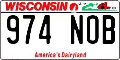 WI license plate 974NOB