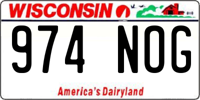WI license plate 974NOG