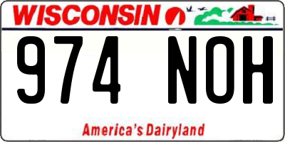WI license plate 974NOH
