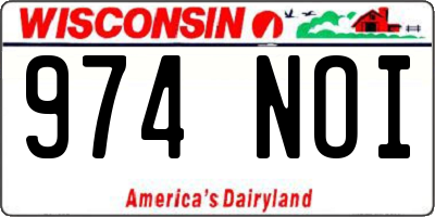 WI license plate 974NOI