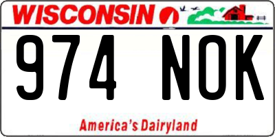 WI license plate 974NOK