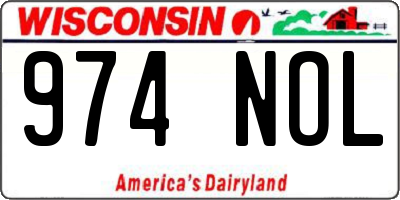 WI license plate 974NOL