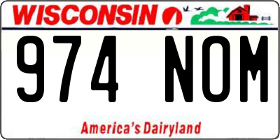 WI license plate 974NOM