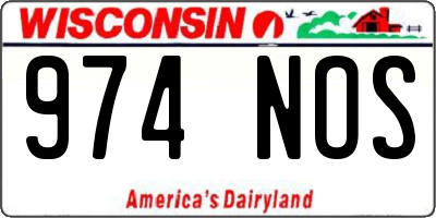 WI license plate 974NOS