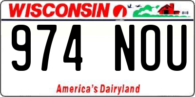 WI license plate 974NOU