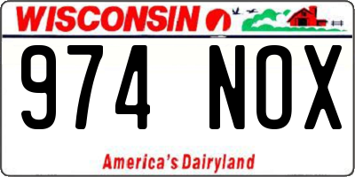 WI license plate 974NOX