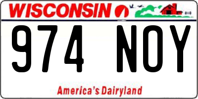 WI license plate 974NOY