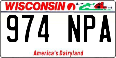 WI license plate 974NPA