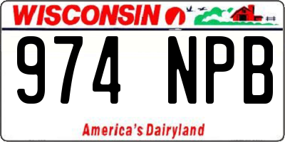 WI license plate 974NPB