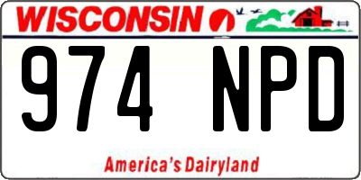 WI license plate 974NPD