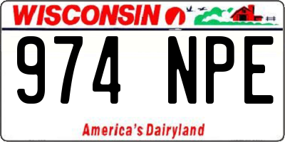 WI license plate 974NPE