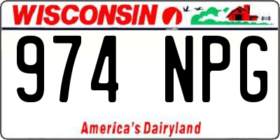 WI license plate 974NPG