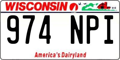 WI license plate 974NPI