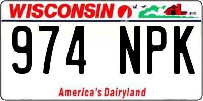 WI license plate 974NPK