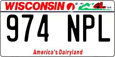 WI license plate 974NPL
