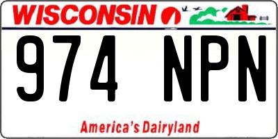 WI license plate 974NPN