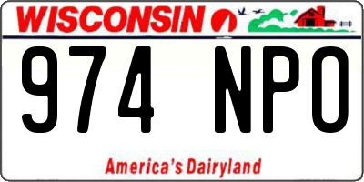 WI license plate 974NPO
