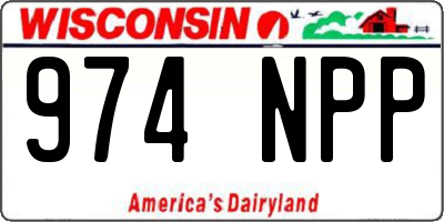 WI license plate 974NPP