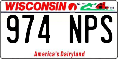 WI license plate 974NPS
