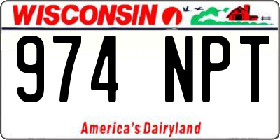 WI license plate 974NPT
