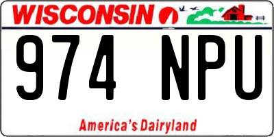WI license plate 974NPU