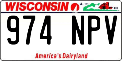 WI license plate 974NPV