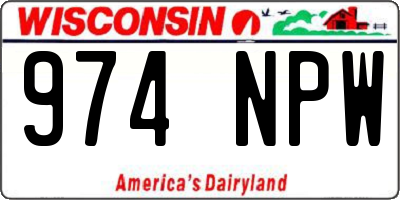 WI license plate 974NPW