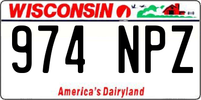 WI license plate 974NPZ