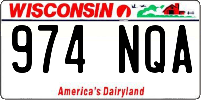 WI license plate 974NQA