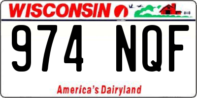 WI license plate 974NQF