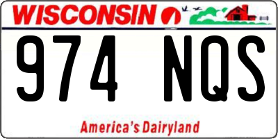WI license plate 974NQS