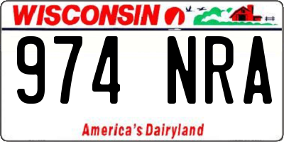 WI license plate 974NRA