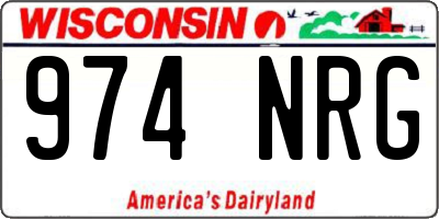 WI license plate 974NRG