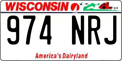 WI license plate 974NRJ