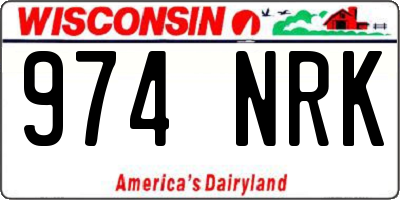 WI license plate 974NRK