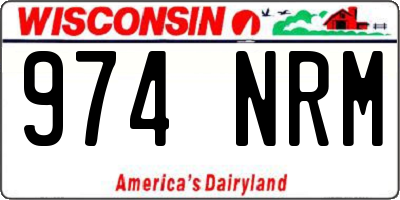 WI license plate 974NRM