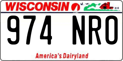 WI license plate 974NRO