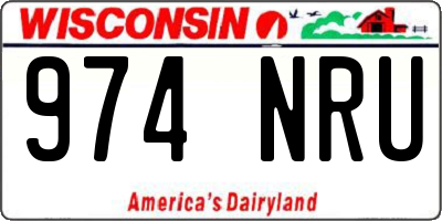 WI license plate 974NRU