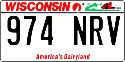 WI license plate 974NRV