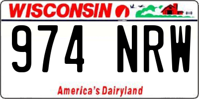 WI license plate 974NRW