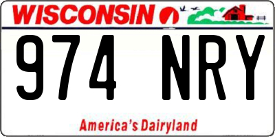 WI license plate 974NRY