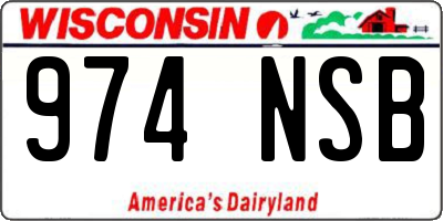 WI license plate 974NSB