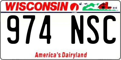 WI license plate 974NSC