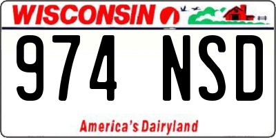 WI license plate 974NSD