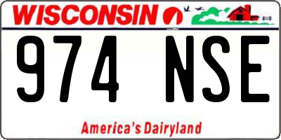 WI license plate 974NSE