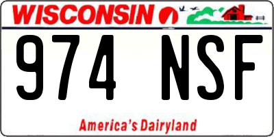 WI license plate 974NSF