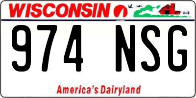 WI license plate 974NSG