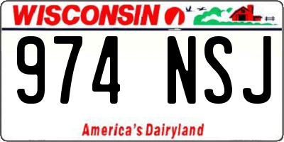 WI license plate 974NSJ